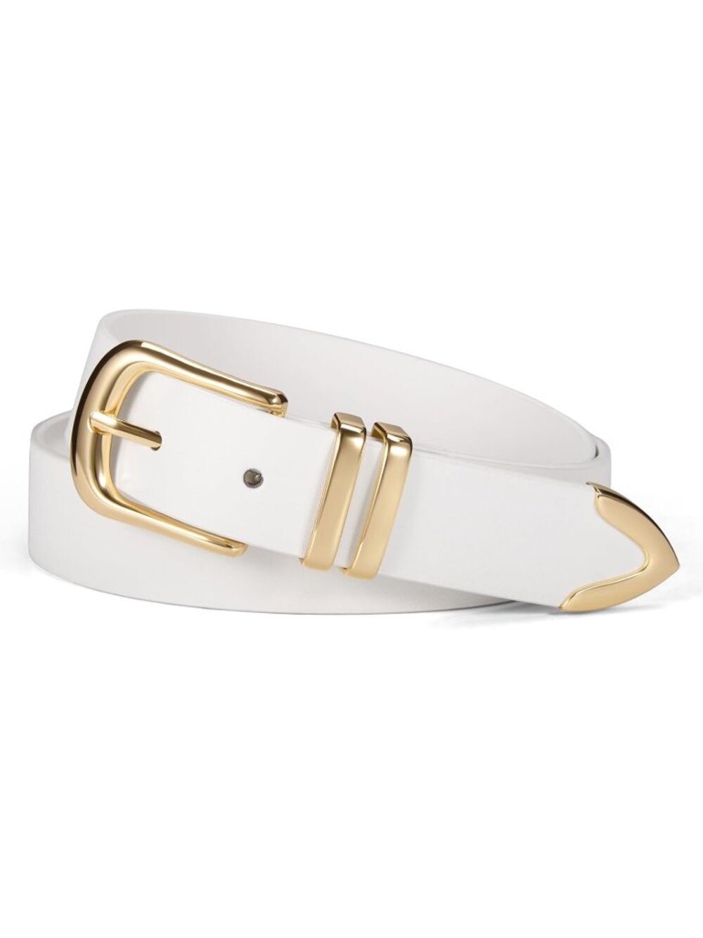Women White Leather Belt For Jeans Dresses Pants Fashion With Silver Buckle
